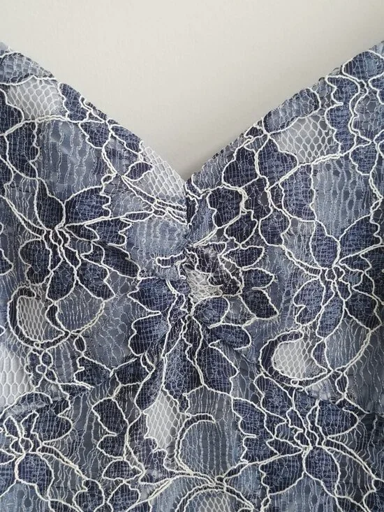 Jack BB Dakota blue lace spaghetti strap midi dress size 6 - Picture 3 of 16
